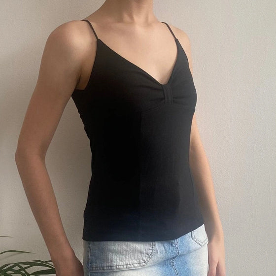 Vintage black Bloom Cami Top - womens medium