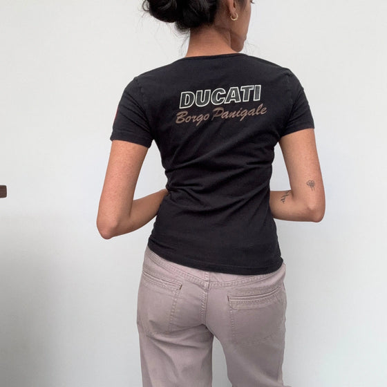 Vintage black Ducati T-Shirt - womens small