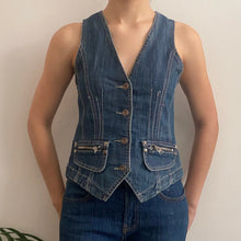  Vintage blue Real Play Denim Gilet - womens small