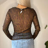 Vintage brown Benetton Mesh Top - womens small