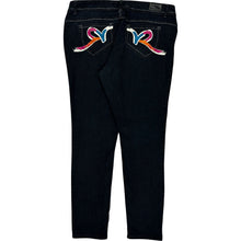  Hip Hop Rocawear Embroidered Jeans - 38W 32L - Black Cotton Blend