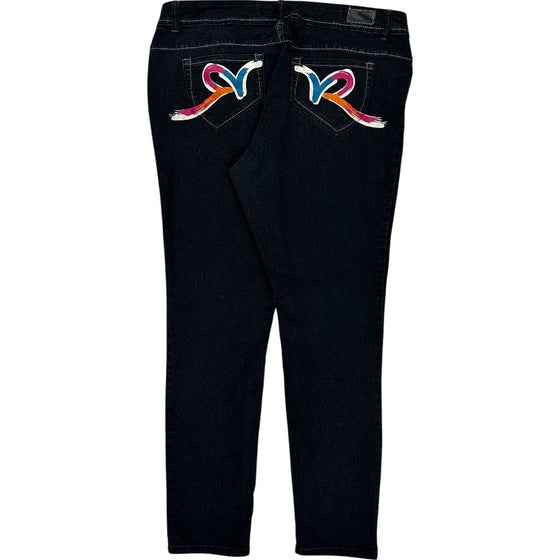 Hip Hop Rocawear Embroidered Jeans - 38W 32L - Black Cotton Blend