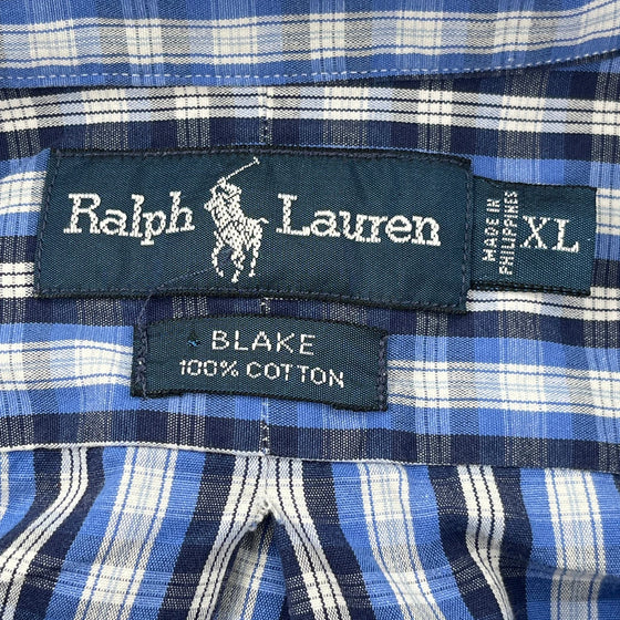 Blake Ralph Lauren Checked Shirt - XL Blue Cotton