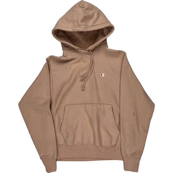 Champion Reverse Weave Hoodie Small Beige Cotton