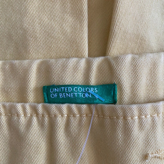 Vintage yellow Benetton Mini Skirt - womens 28" waist