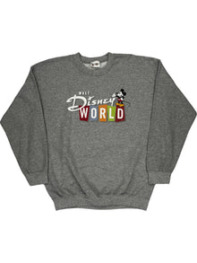  Disney World Graphic Sweatshirt - Medium - Grey Cotton