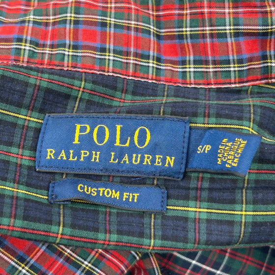 Custom Fit Ralph Lauren Checked Shirt - Small Multicoloured Cotton