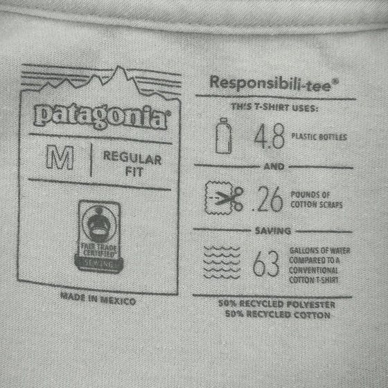 Fish Logo Patagonia T-Shirt - Medium White Cotton Blend