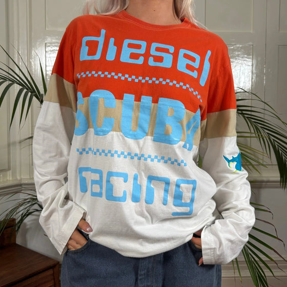 Vintage block colour Diesel Long Sleeve T-Shirt - womens large