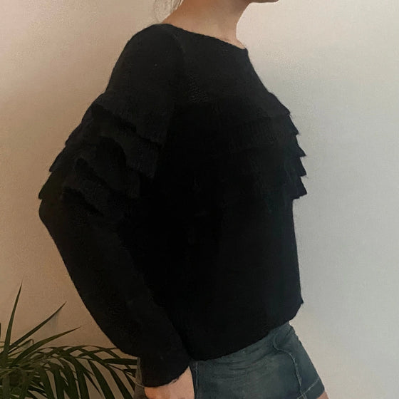 Vintage black Sisley Jumper - womens medium