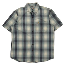  Carhartt Checked Short Sleeve Shirt - Large Grey Cotton