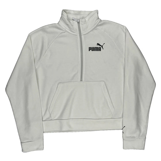 Puma 1/4 Zip - Large White Cotton Blend