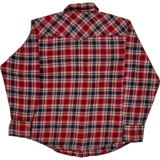 Wrangler Plaid Long Sleeve Shirt - XL - Red Cotton