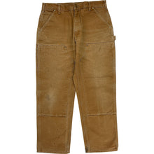  Carhartt Double Knee Work Pants - 34W 29L - Brown Cotton