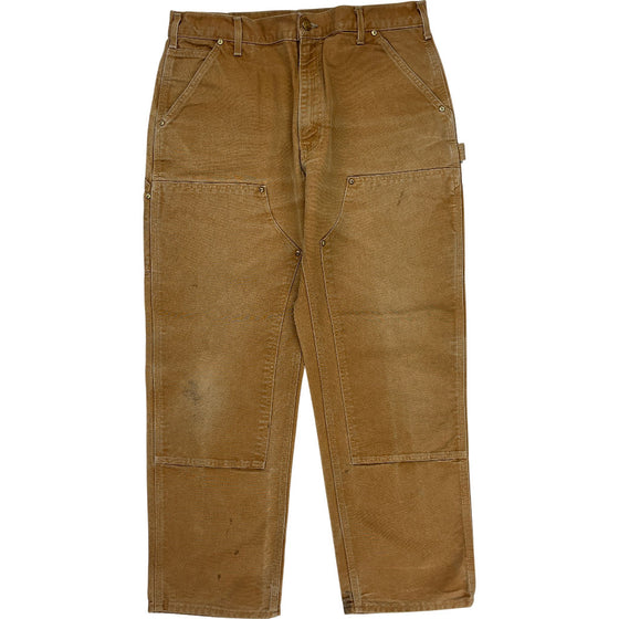 Carhartt Double Knee Work Pants - 34W 29L - Brown Cotton