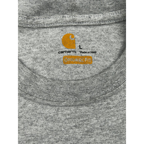 Carhartt Pocket T-Shirt - Large - Grey Cotton Blend