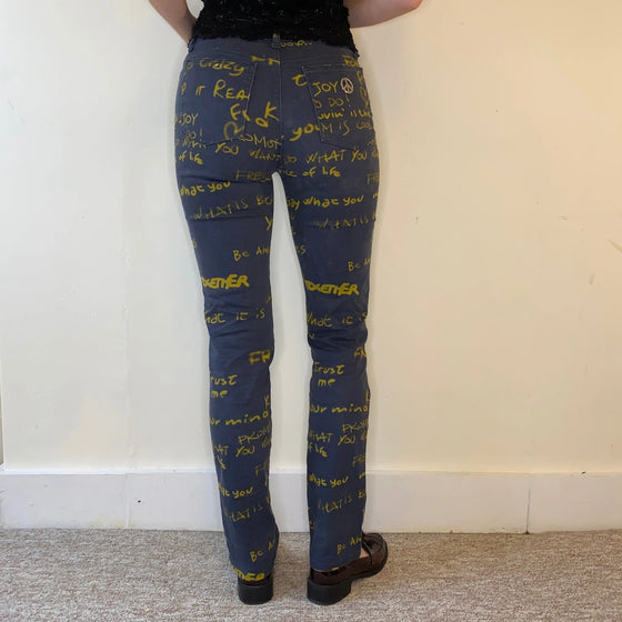 Vintage navy Moschino Jeans Trousers - womens 27" waist