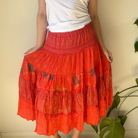 Vintage red Unbranded Midi Skirt - womens medium