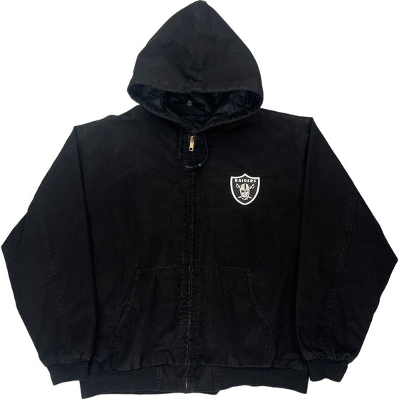 Reebok Raiders NFL Hoodie Jacket - XXL - Black Cotton