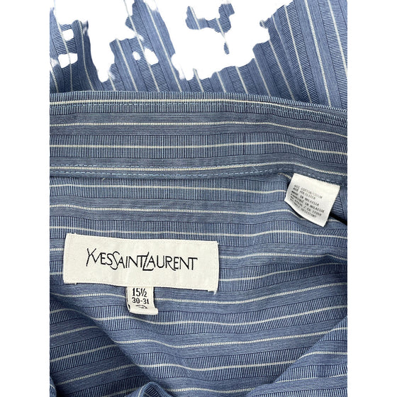 Yves Saint Laurent Striped Shirt - Medium - Blue Cotton