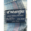 Wrangler Plaid Western Shirt - Medium - Blue Cotton