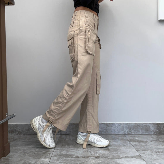 Vintage beige Motivi Cargo Trousers - womens 27" waist