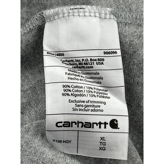 Carhartt Loose Fit Long Sleeve T-Shirt - XL - Grey Cotton Blend