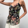 Vintage multicoloured Red Rose Cami Top - womens small