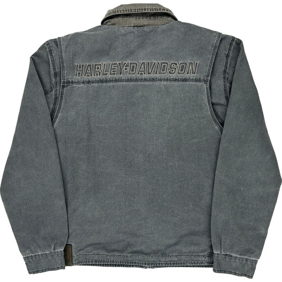 Harley Davidson Denim Jacket - Medium - Grey Cotton