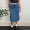 Vintage blue Wolfblat Denim Skirt - womens 28" waist