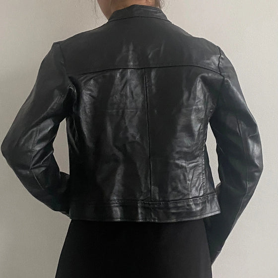 Vintage black Mitici Anni 60 Leather Jacket - womens x-small