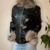 Vintage black Please Leather Jacket - womens large