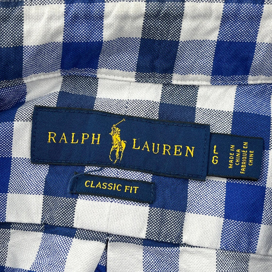 Ralph Lauren Checked Shirt - Large Blue Cotton