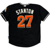 Majestic Miami Marlins Stanton Baseball Jersey - Medium - Black Polyester