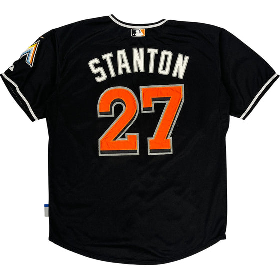 Majestic Miami Marlins Stanton Baseball Jersey - Medium - Black Polyester