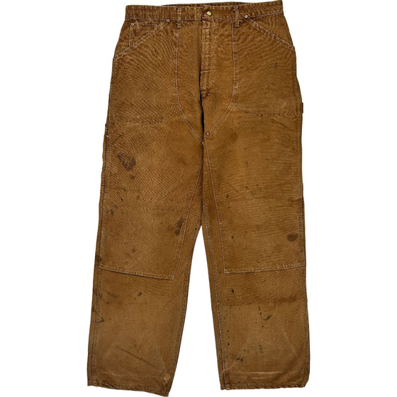 Carhartt Double Knee Carpenter Trousers - 34W 31L - Brown Cotton