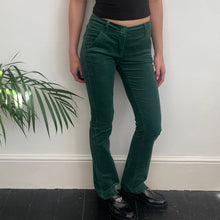  Vintage green Benetton Cord Trousers - womens 28" waist