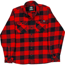  Dickies Button-Up Checked Flannel Shirt - Medium - Red Cotton