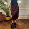 Vintage brown Genny Midi Skirt - womens 30" waist