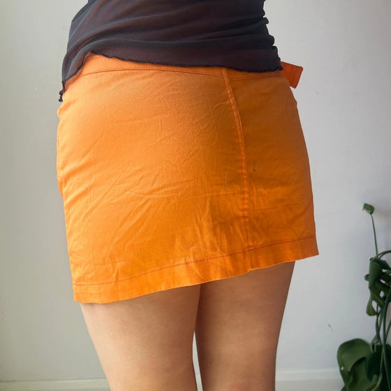 Vintage orange St. Diego Mini Skirt - womens 29" waist