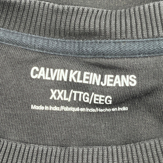 Calvin Klein Jeans Spellout Sweatshirt - 2XL Black Cotton Blend