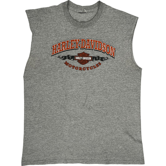 Harley Davidson Graphic Vest - Large - Grey Cotton