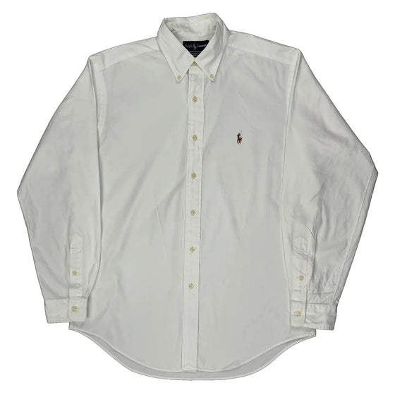 Yarmouth Ralph Lauren Collared Shirt - Medium White Cotton