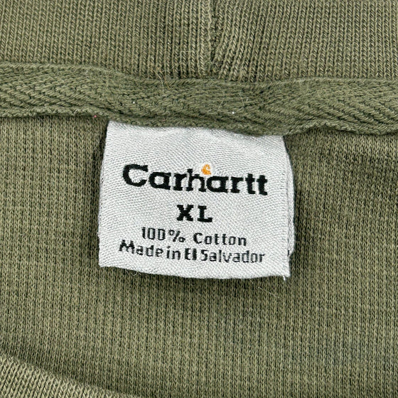 Carhartt Spellout Long Sleeve T-Shirt - XL Green Cotton