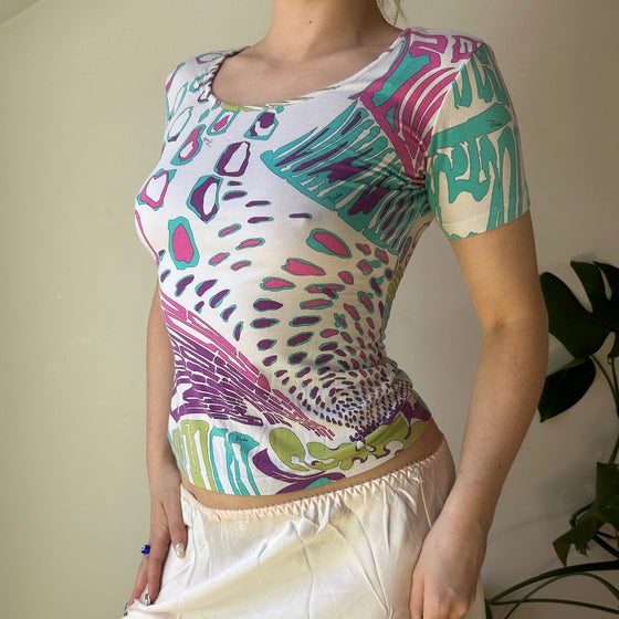 Vintage multicoloured Emilio Pucci T-Shirt - womens medium