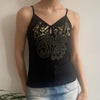 Vintage black Royal Blu Strap Top - womens small