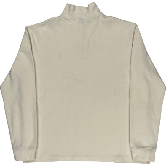 Polo Ralph Lauren 1/4 Zip Sweatshirt - Large - White Cotton