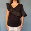 Vintage black Piazza Italia Top - womens medium