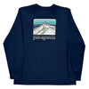 Mountain Graphic Patagonia Graphic Top - Medium Navy Cotton Blend