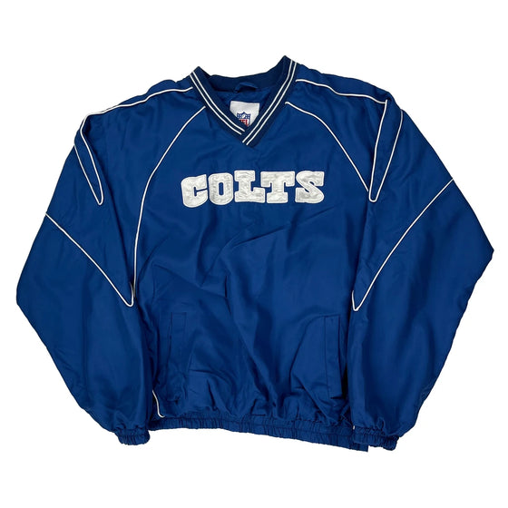 Indianapolis Colts Nfl Graphic Windbreaker - Large Blue Polyester